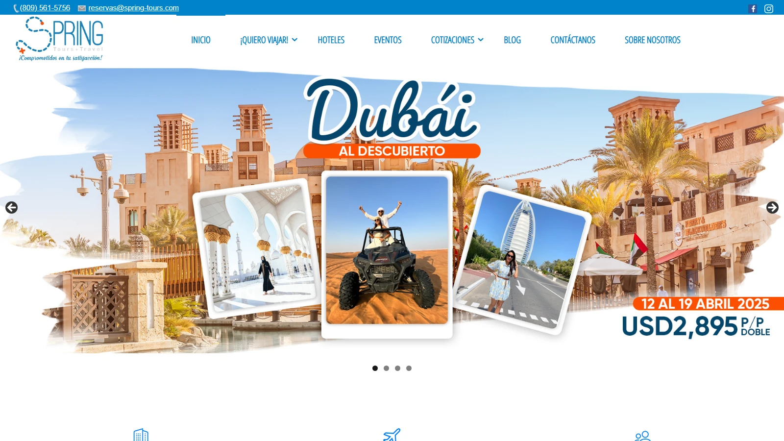 Spring Tours + Travel: A tourism website with online booking